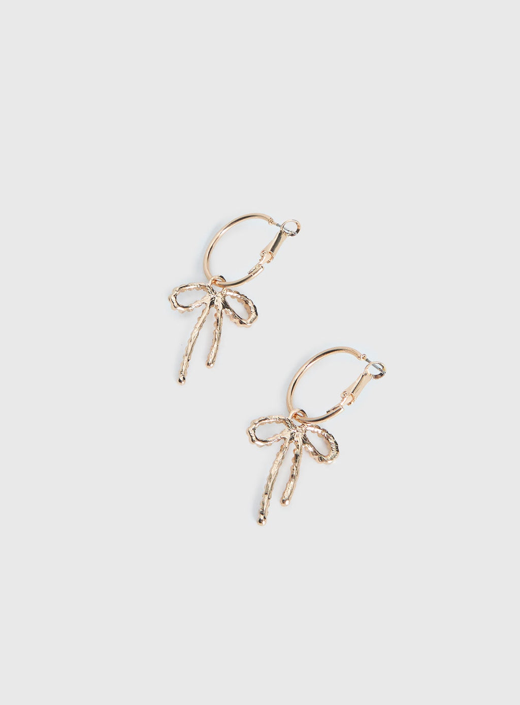 Goodnight And Go Bow Hoop Earrings Gold / Red