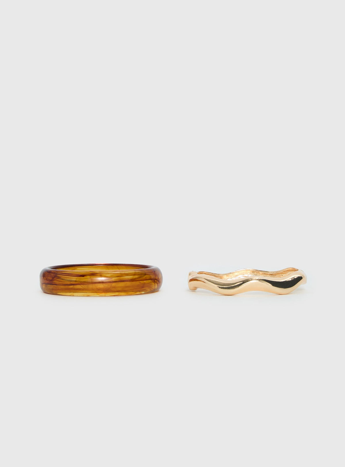 Want Your Love Resin Cuff Set Gold / Brown