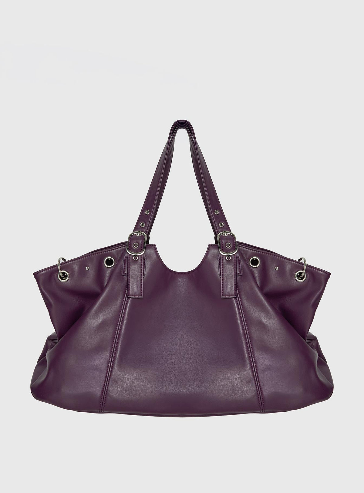Amaria Buckle Detail Shoulder Bag Plum
