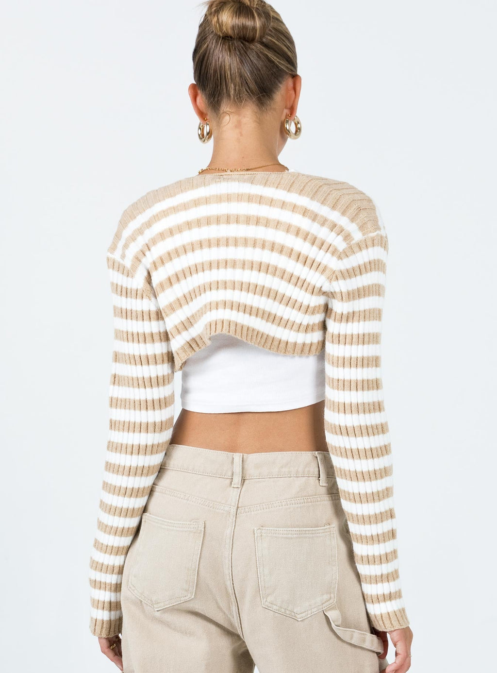 Aytan Bolero Sweater Beige/White