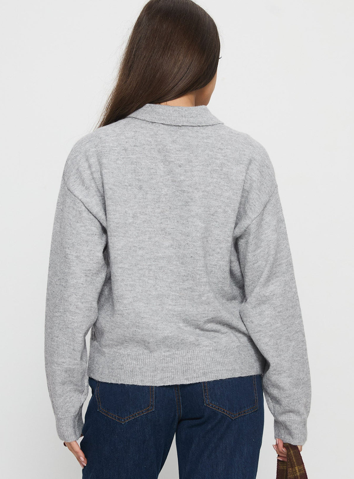 Nadyna Collared Cardigan Grey Marle