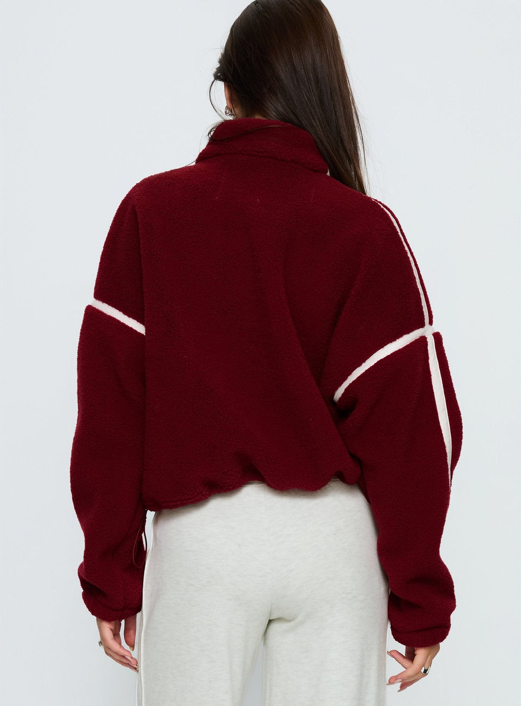 Sammee Polar Fleece Contrast Zip Through Jacket Red