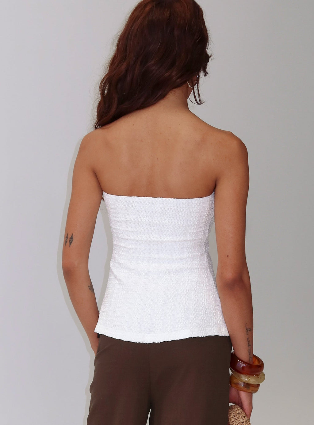 Lost Souls Strapless Cut Out Top White