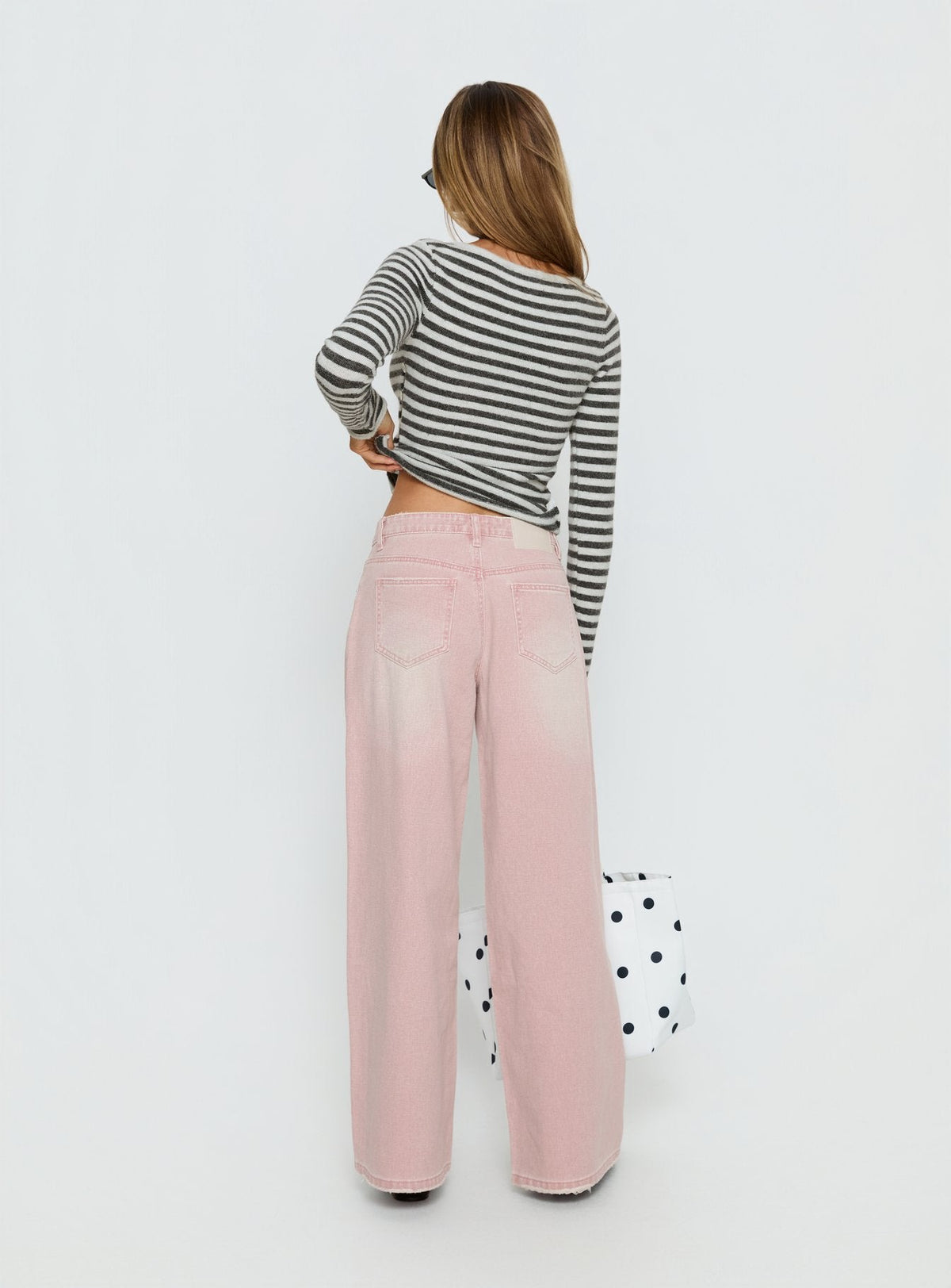 Lucky Dip Mid Rise Straight Leg Jeans Washed Pink
