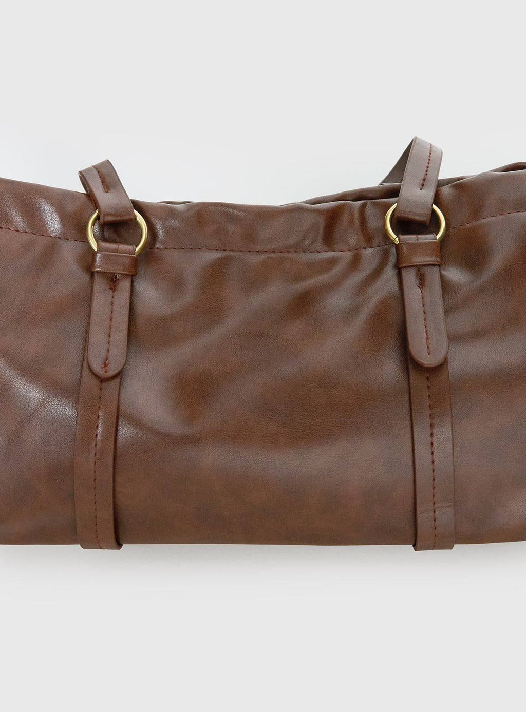 Veneza Ruched Shoulder Bag Brown
