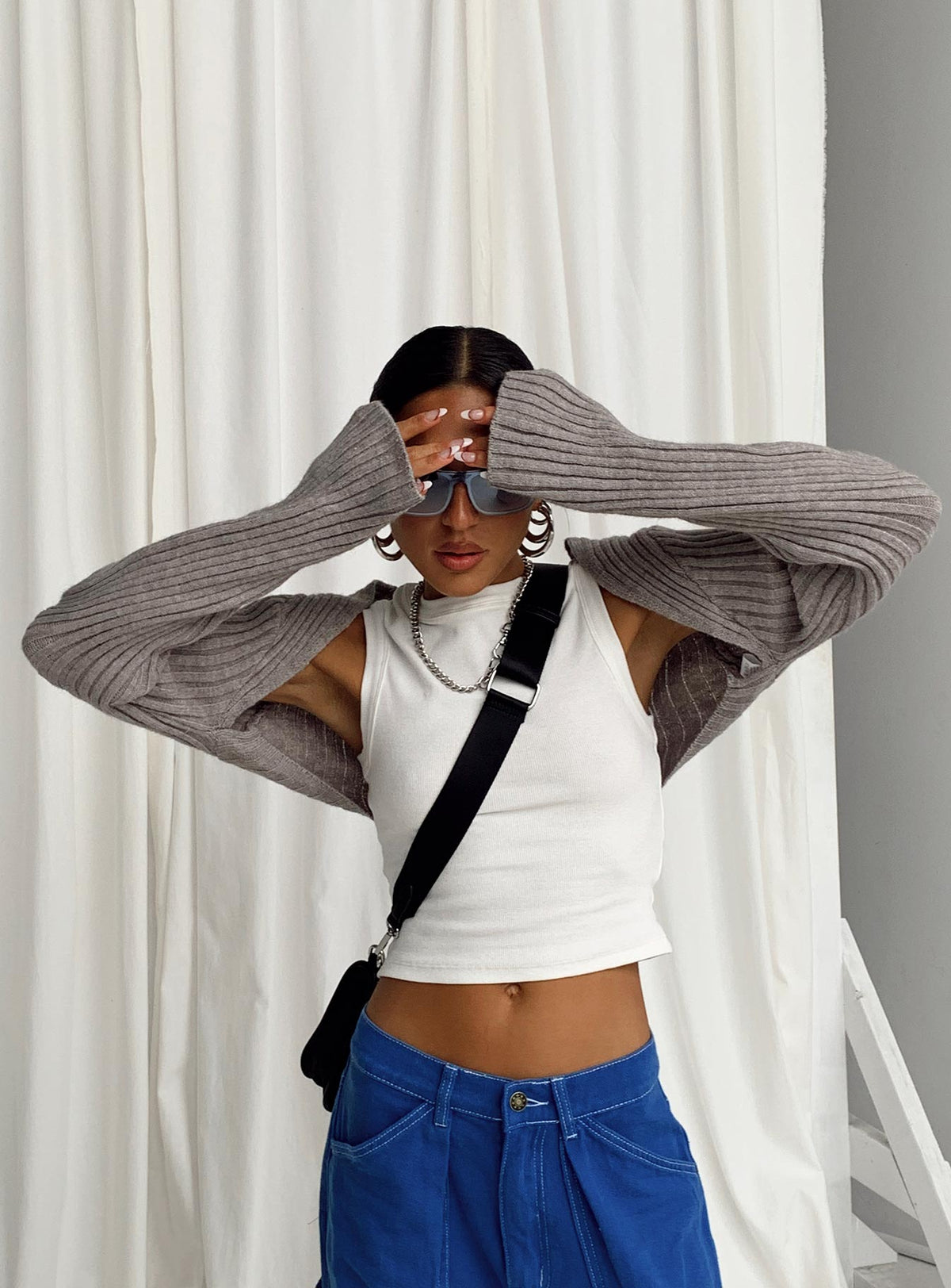 Aytan Bolero Sweater Grey