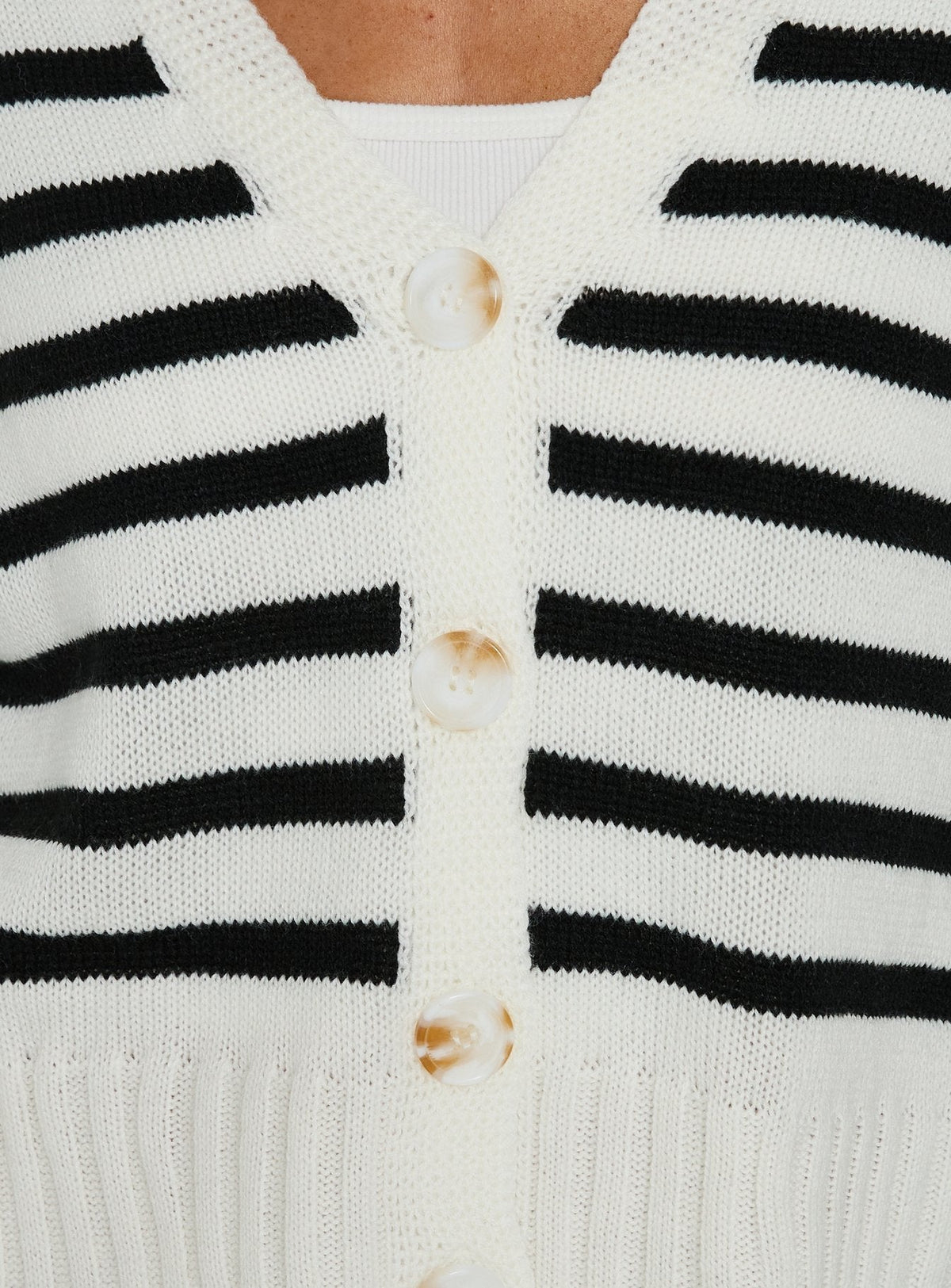 Karlson Striped Cardigan Cream / Black