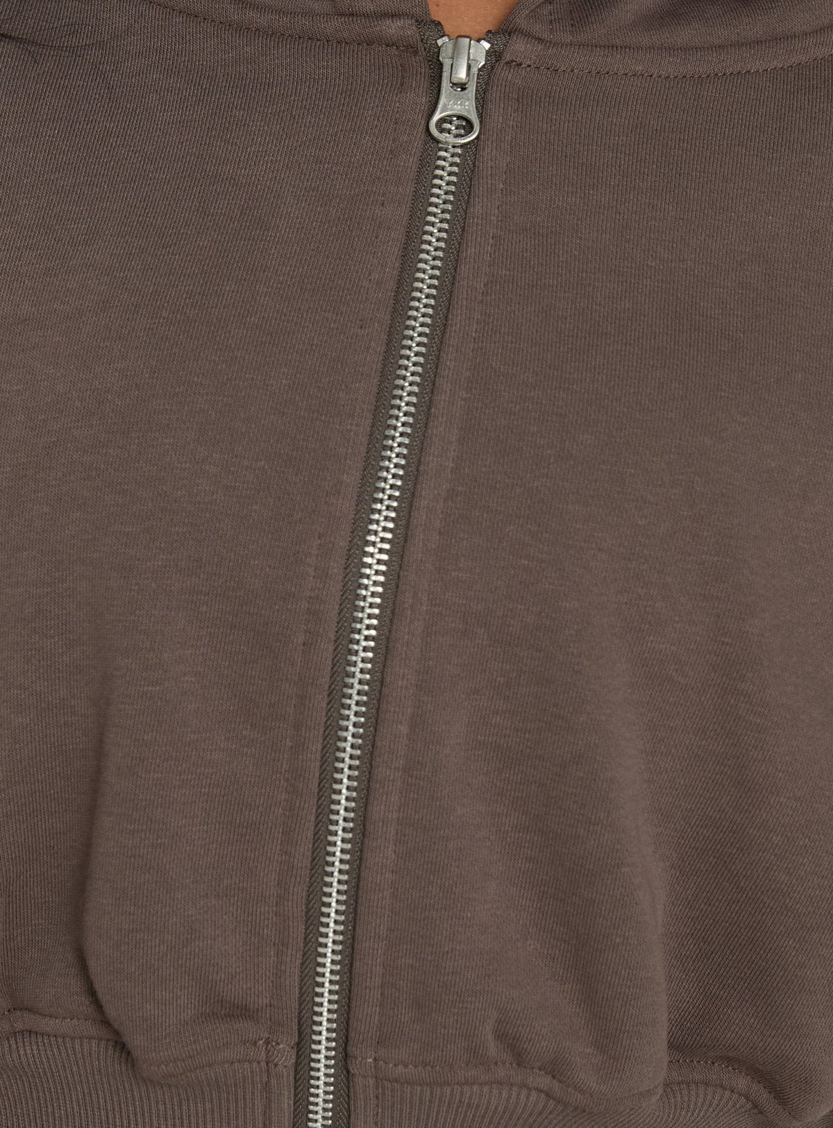 Lanna Fleece Zip Through Cropped Hoodie Grey