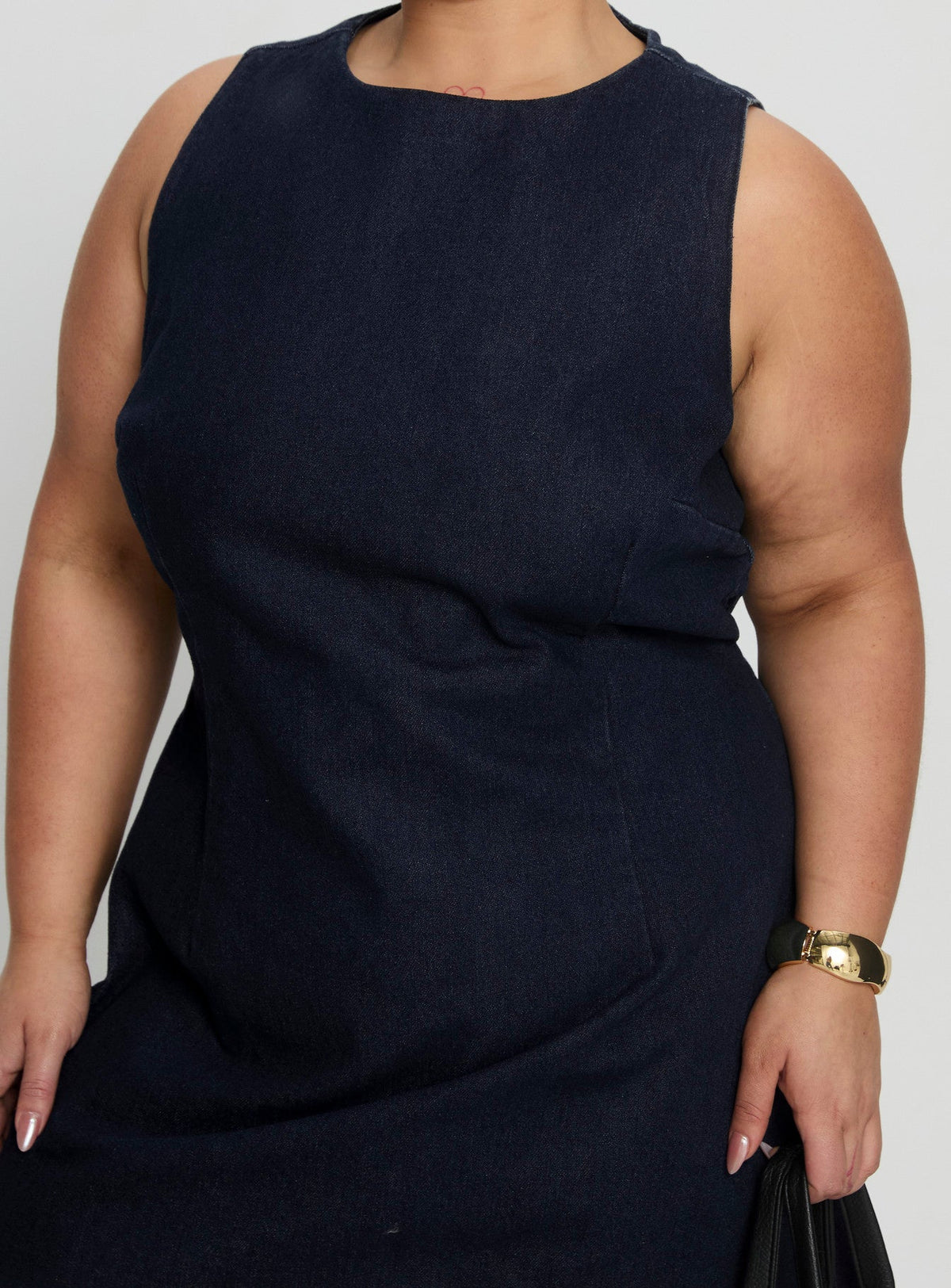 Ainsleigh Shift Denim Playsuit Dark Wash Curve
