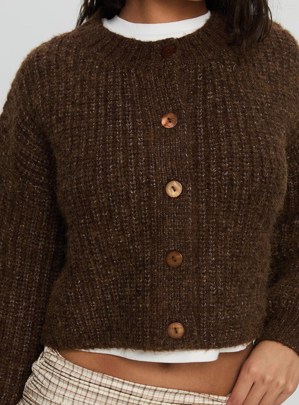 Hadly Knit Cardigan Brown