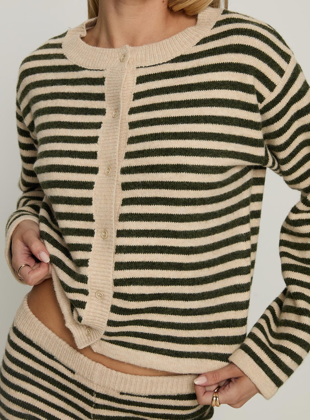 Kollens Knit Cardigan Beige Multi