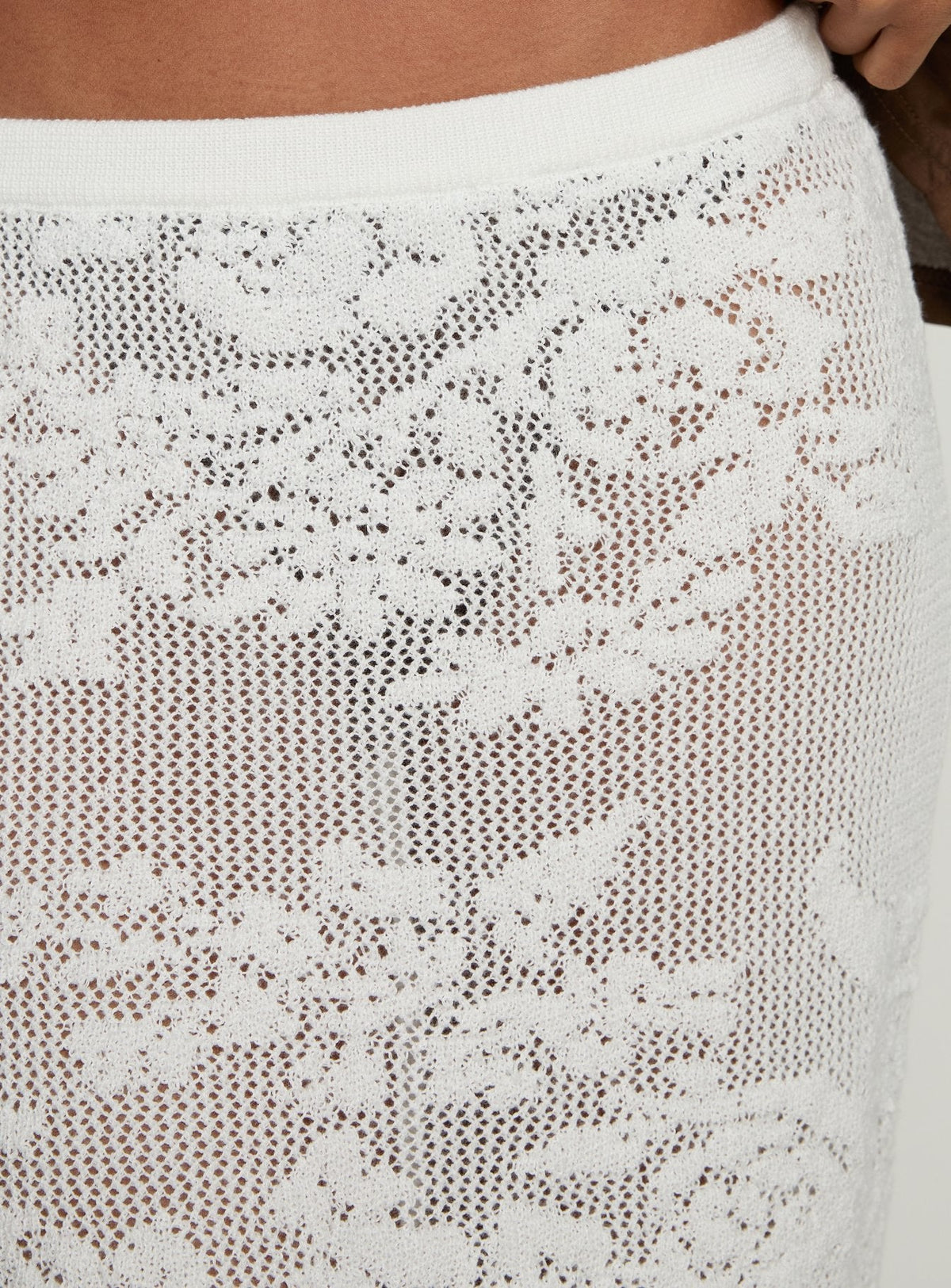 Opresia Crochet Maxi Skirt White