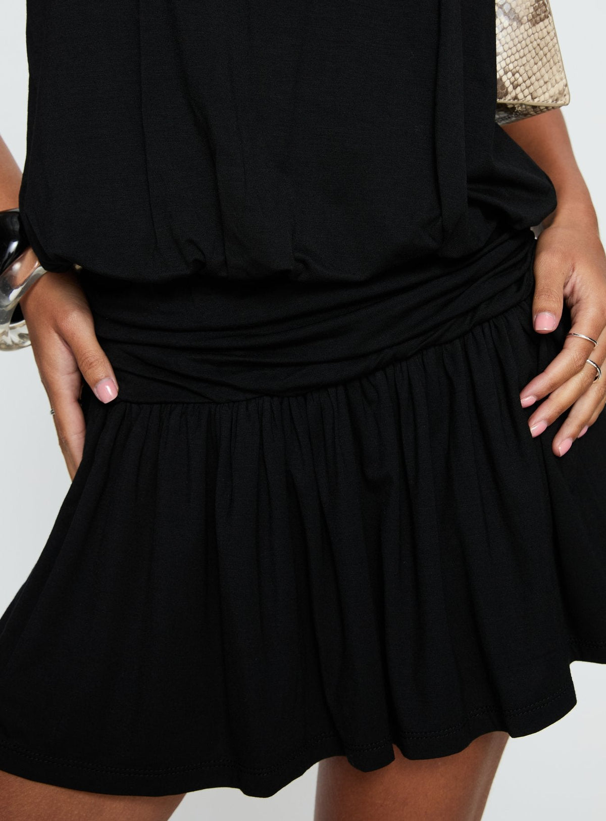 Lealeia Halter Slouch Mini Dress Black