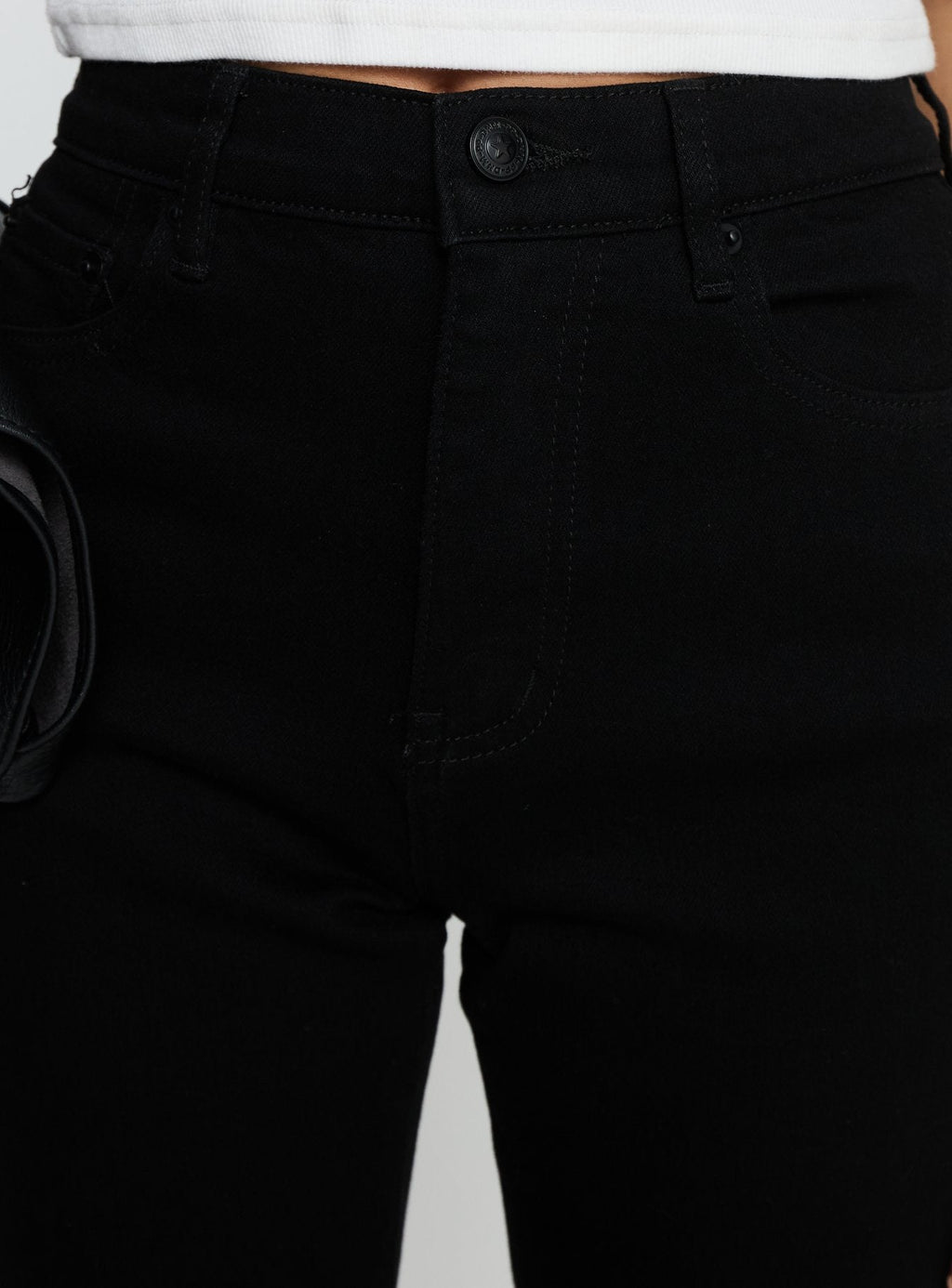 Cindee High Rise Cropped Jeans Jet Black