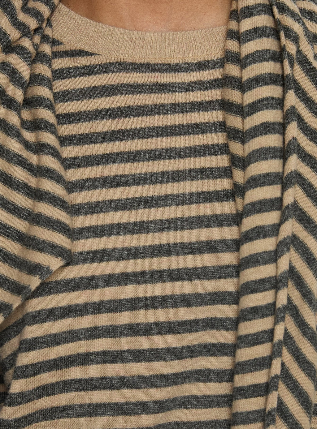 Olsen Scarf Detail Long Sleeve Sweater Multi
