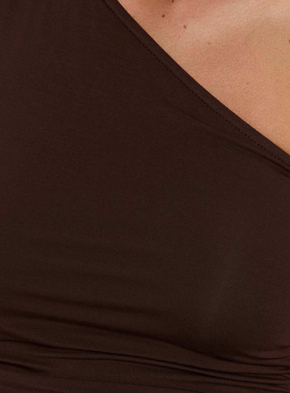 Majira One Shoulder Slouch Top Brown