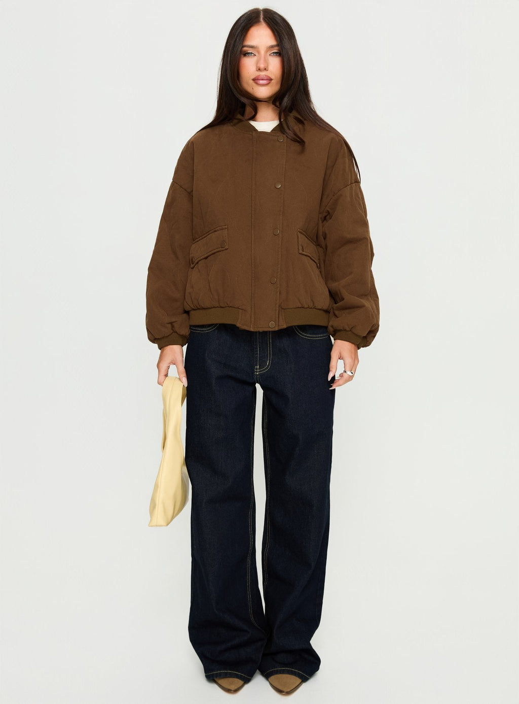 Stick Season Quilted Jacket Brown