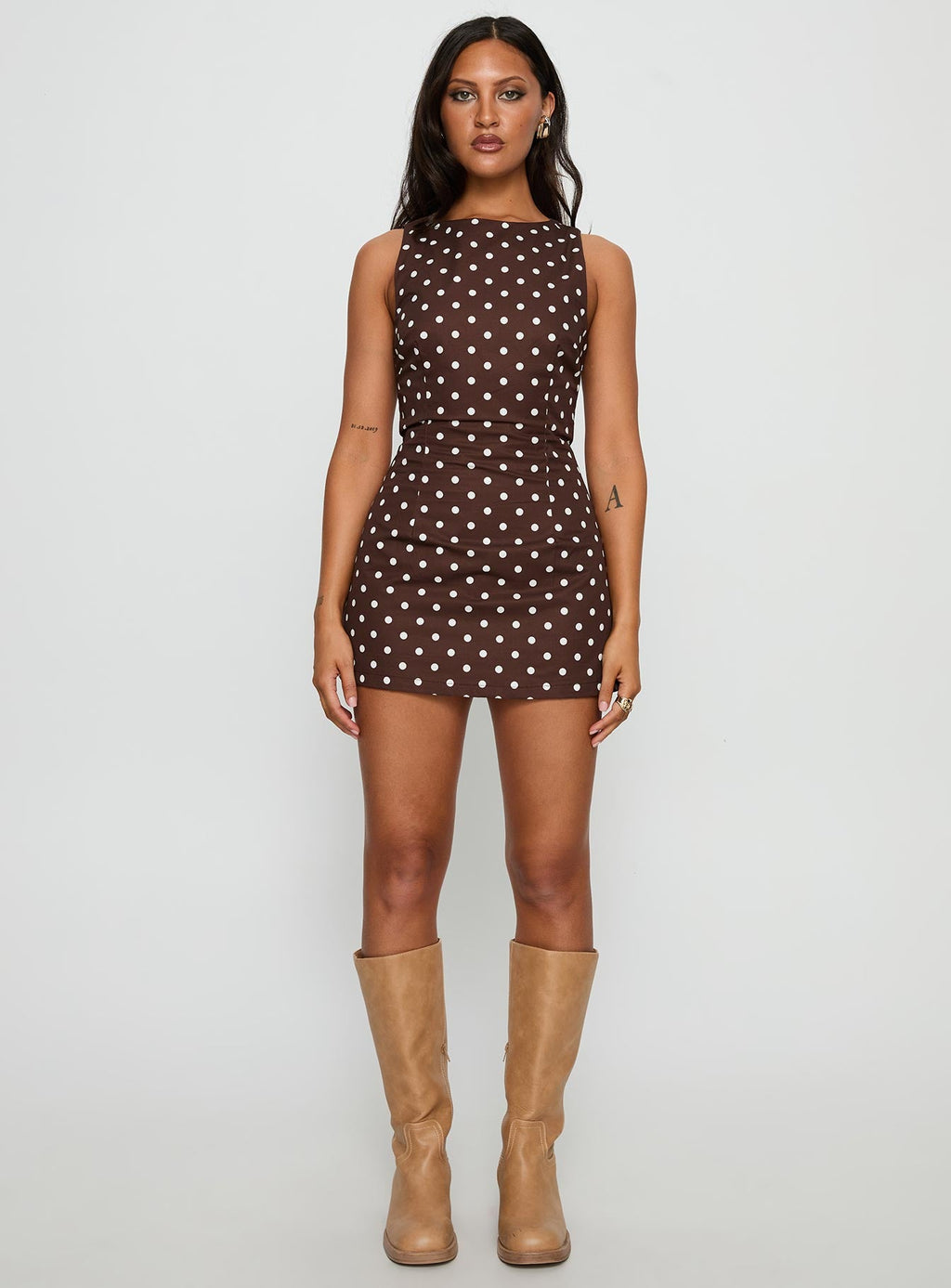 Yumiko Romper Brown Polka Dot