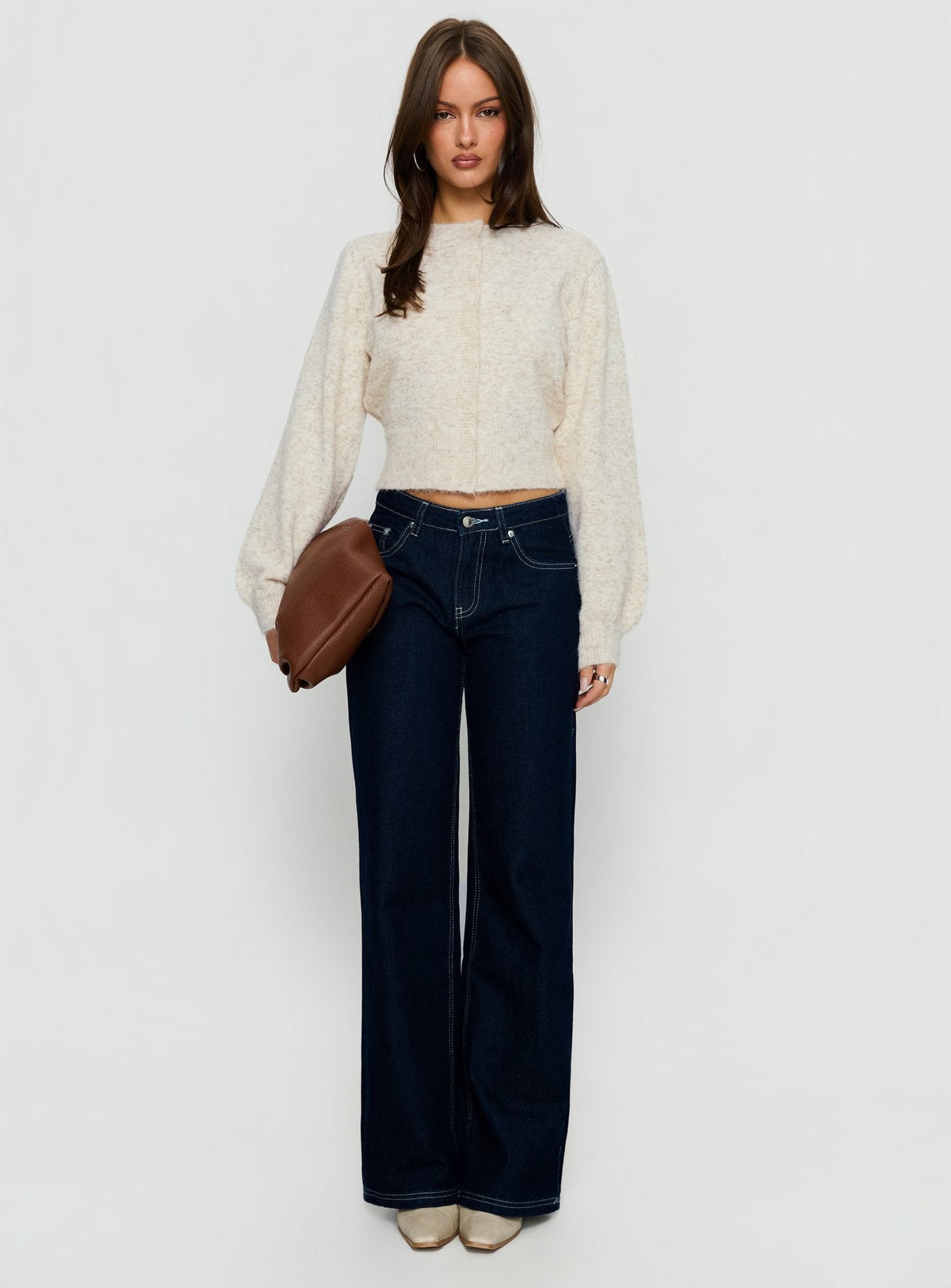 Dawsen Button Down Cardigan Cream