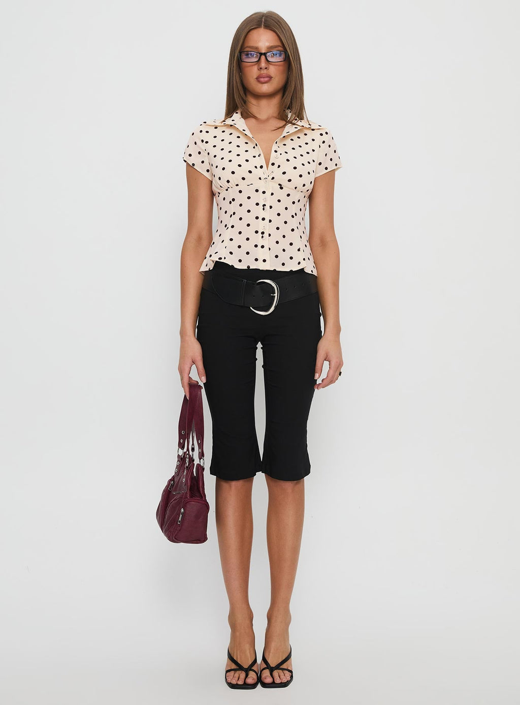 Cottesloe Blouse Top Cream Polka Dot
