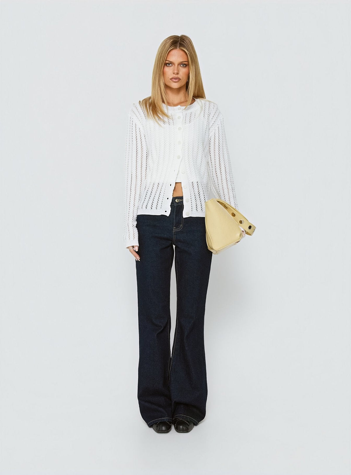 Avalisa Knit Cardigan White