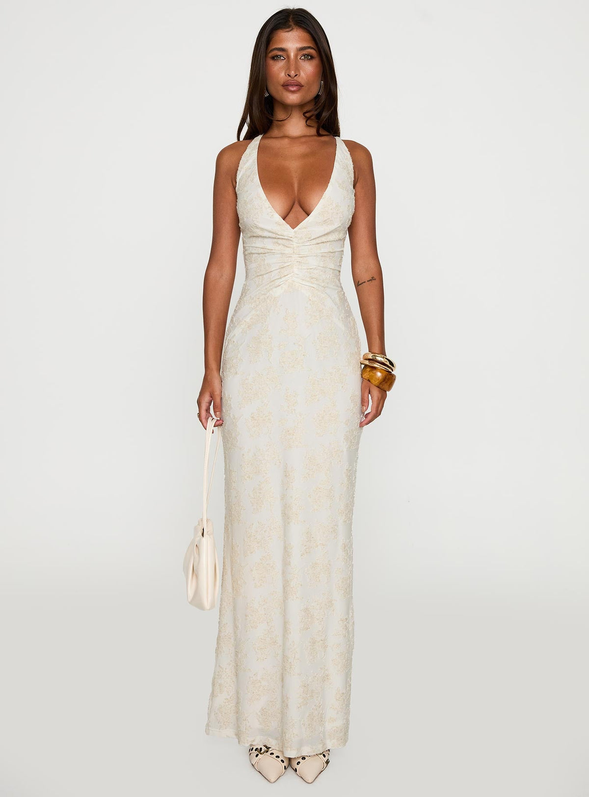 Starcrossed Halter Maxi Dress Cream