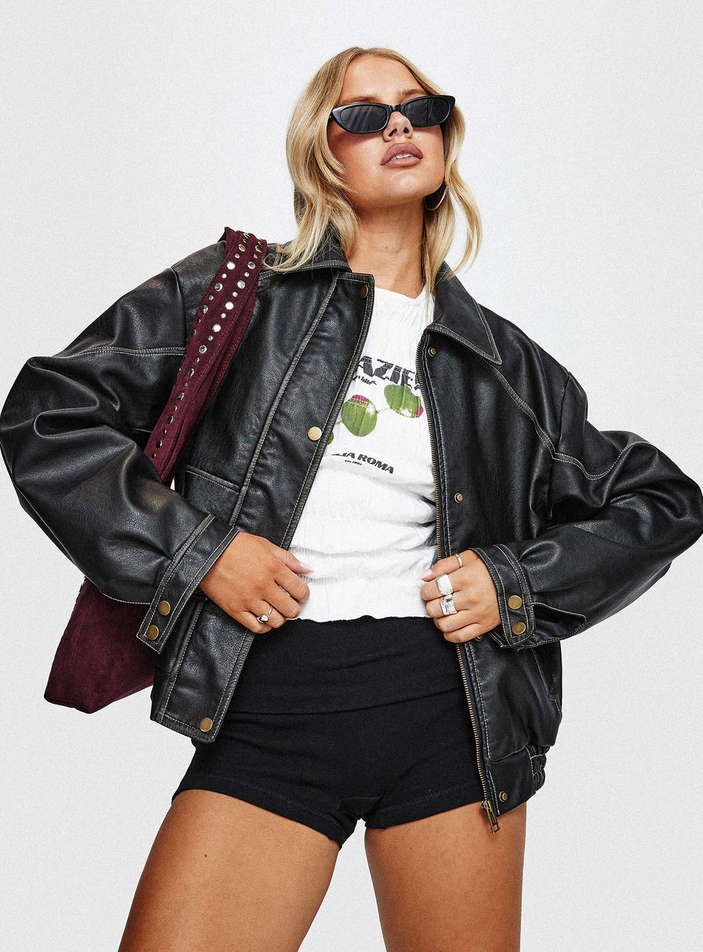 Jaxton Faux Leather Jacket Black
