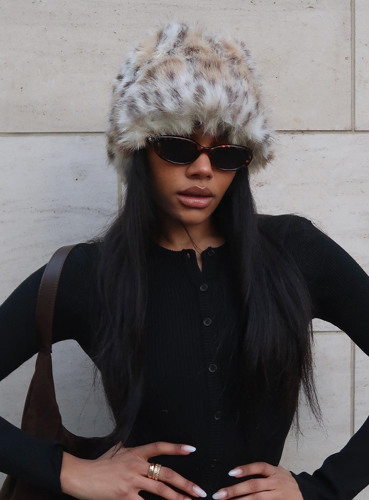 Birkley Fluffy Hat Leopard