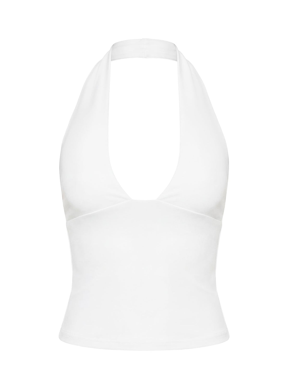 Daily Define Halter Tank Top White