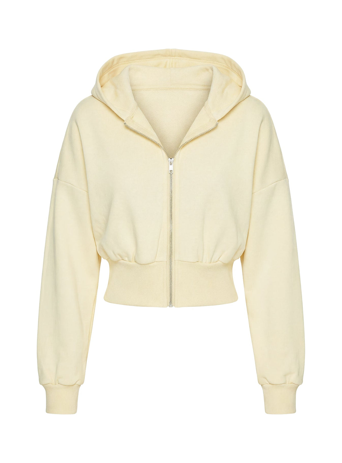 Daytime Cropped Blouson Hoodie Buttercream