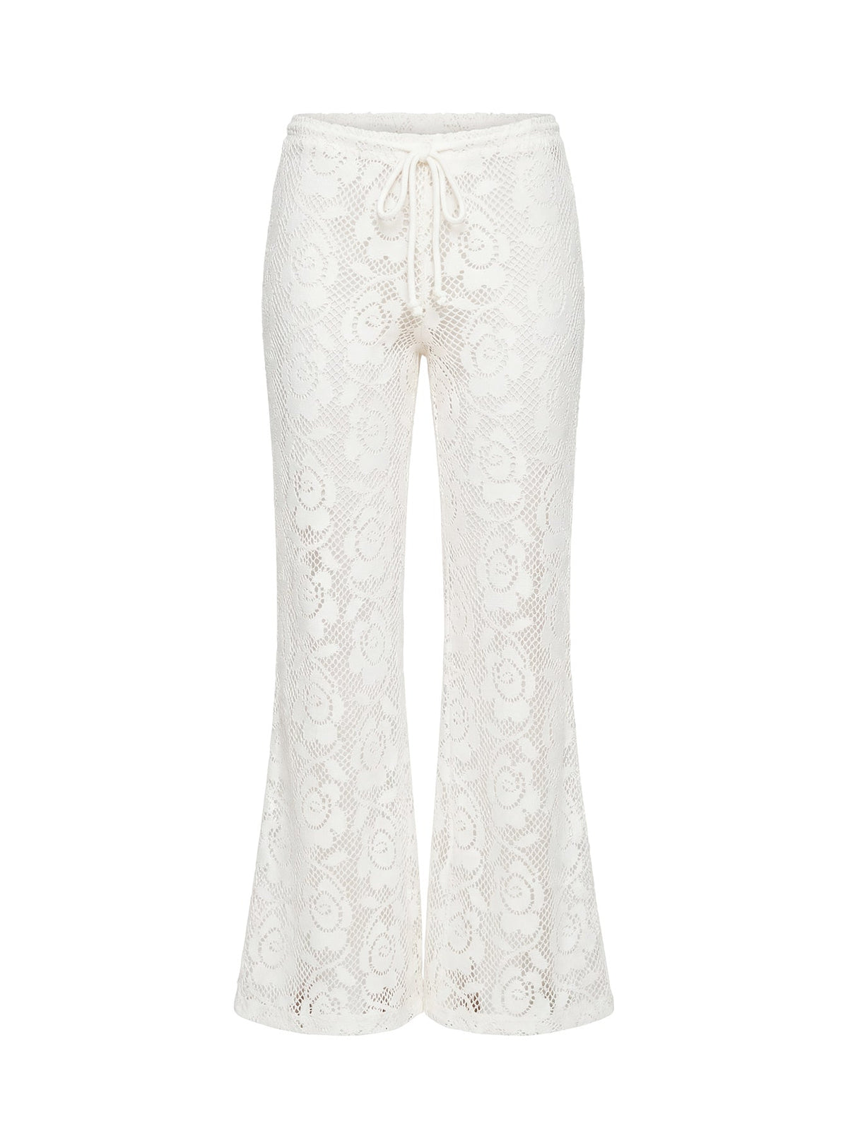 Rosadonna Lace Flare Pants Cream