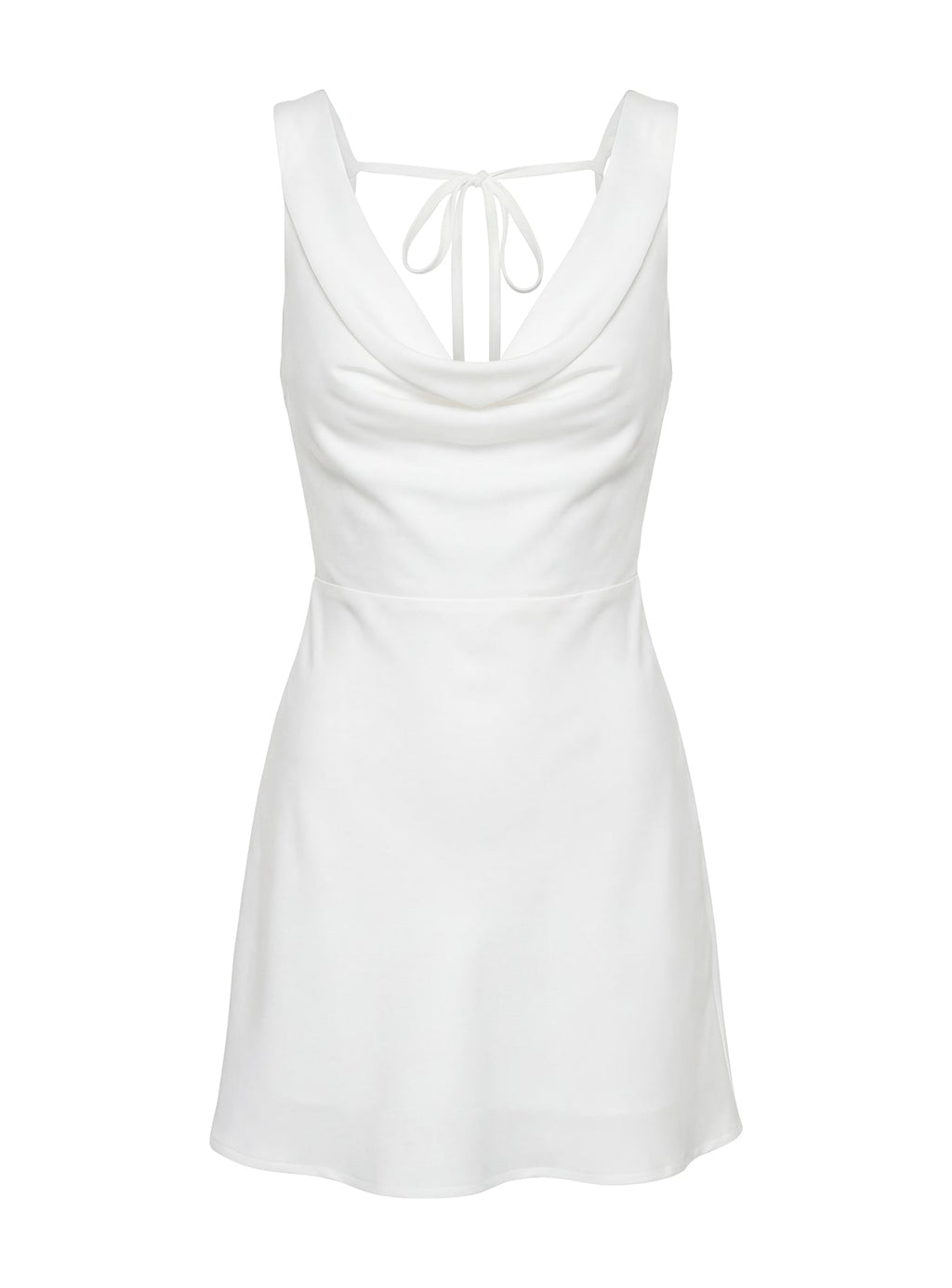 Rozalinda Halter Plunge Mini Dress White