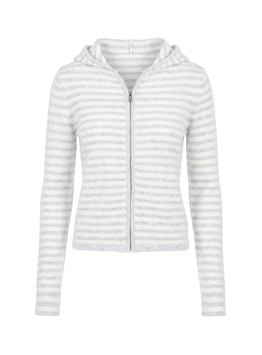 Superstars Zip Through Hoodie Grey / Cream Stripe