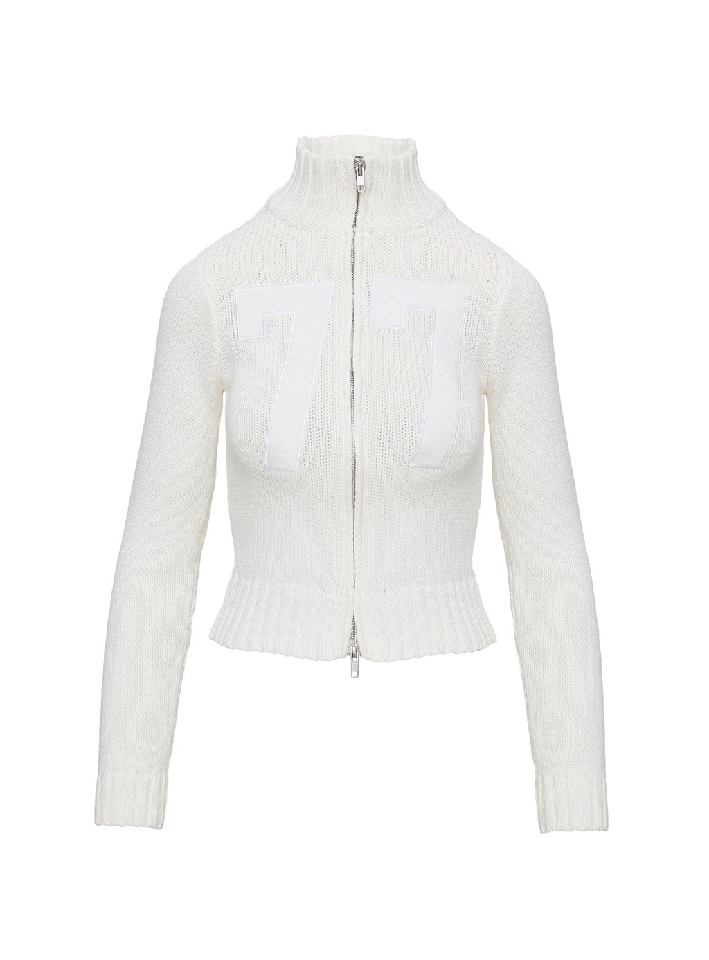 Nylah Zip Up Knit Jacket White