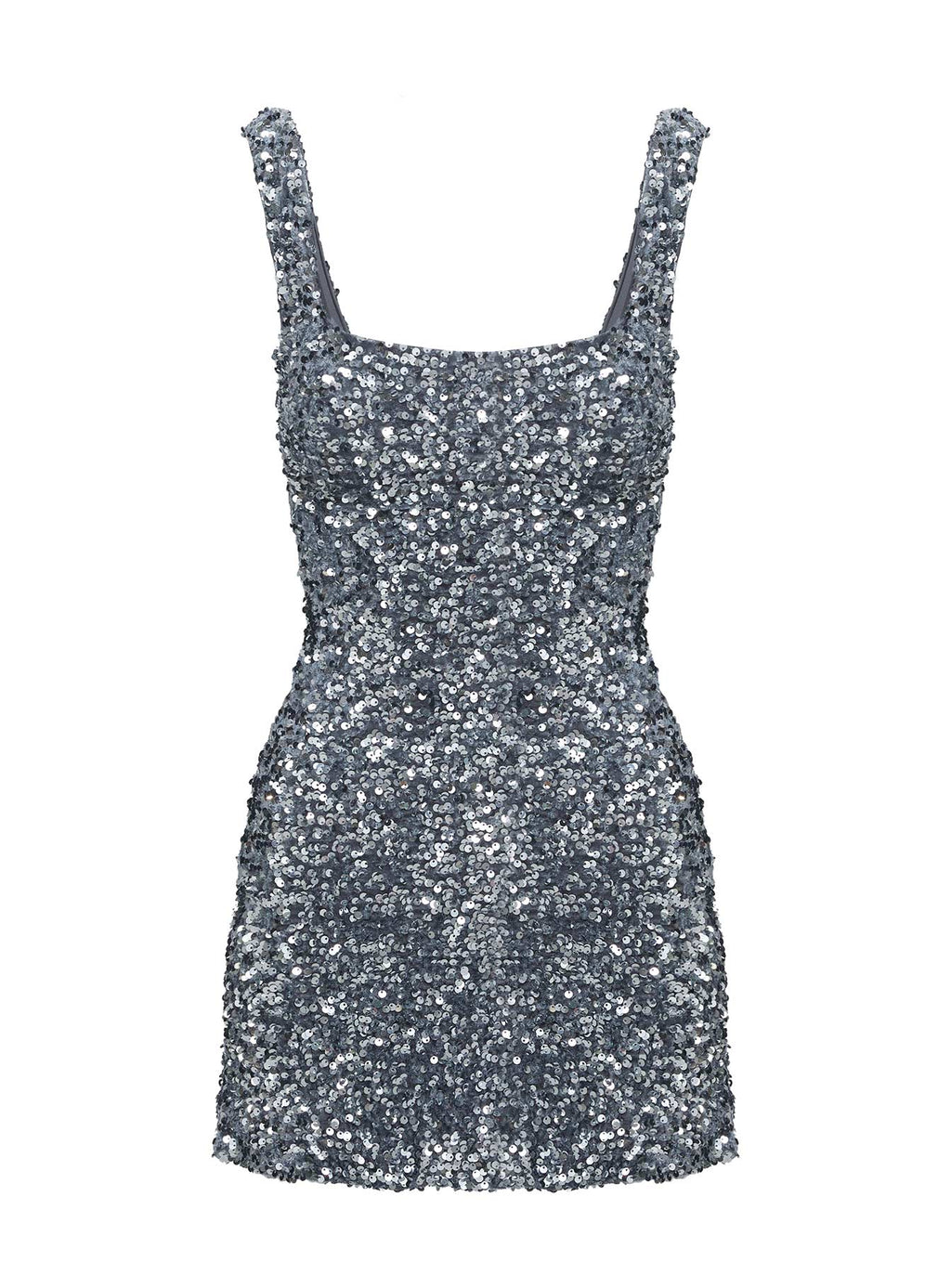 Miss Me Sequin Mini Dress Silver